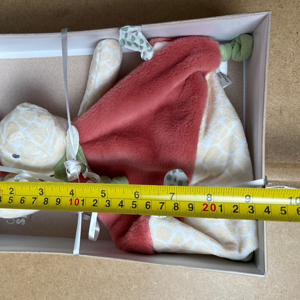 NIB Doudou et Compagnie Paris Couleurs Savane Giraffe Baby Blanket Lovey Knotted - Picture 4 of 5